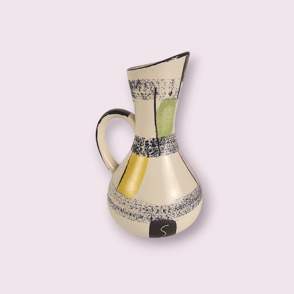 MCM West Germany Pitcher/Jug/Vase Multicolor Hand-Painted